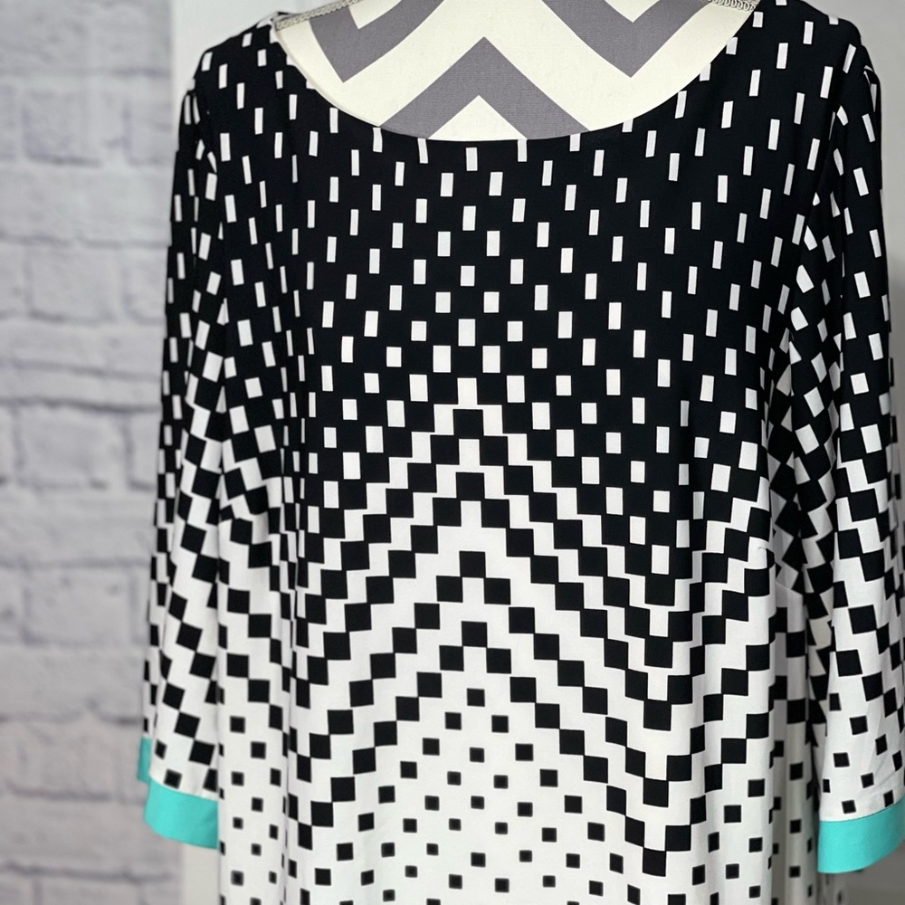 Camryn ✨ Dress Barn Signature ✨ Black White Teal ✨Plus Size Dress ✨ 18W